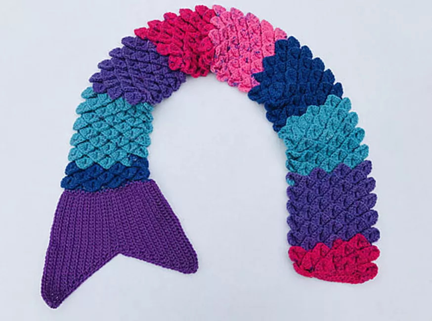 Crochet Mermaid Tail Scarf