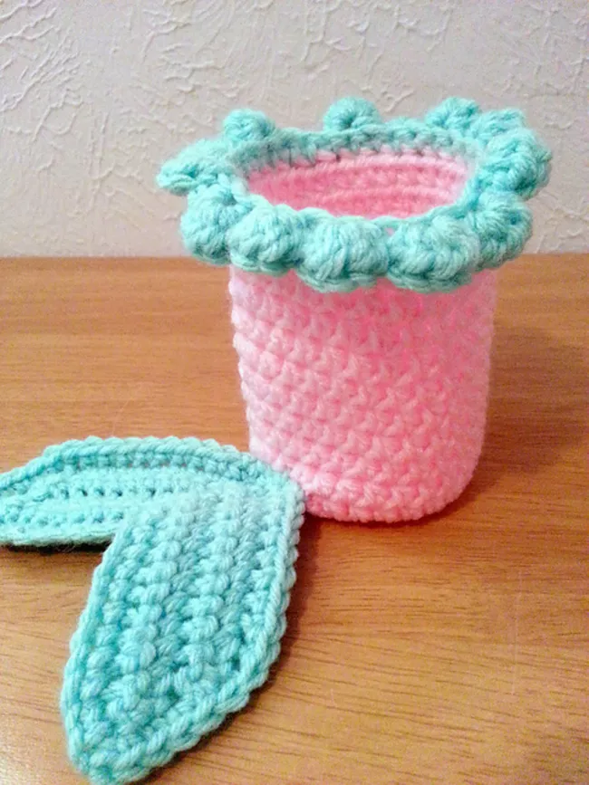 Crochet Mermaid Tail Cup Cozy Free Pattern