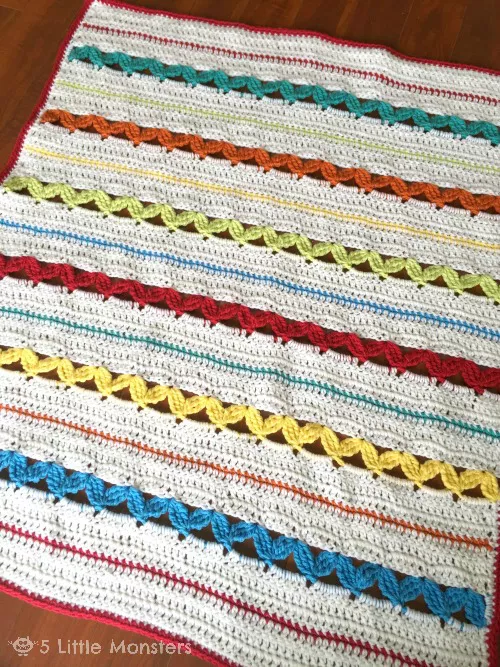 Rickrack Stripe Baby Blanket Free Crochet Pattern