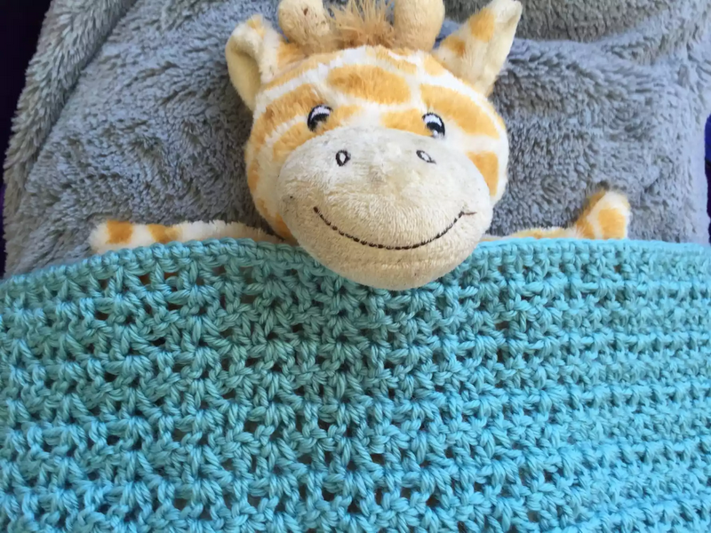 V-Stitch Crochet Doll Blanket Free Pattern