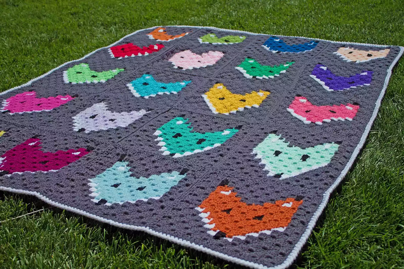 C2C Fox Crochet Baby Blanket Free Pattern
