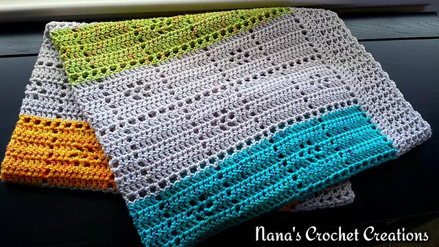 Flower Squares Crochet Baby Blanket Free Pattern