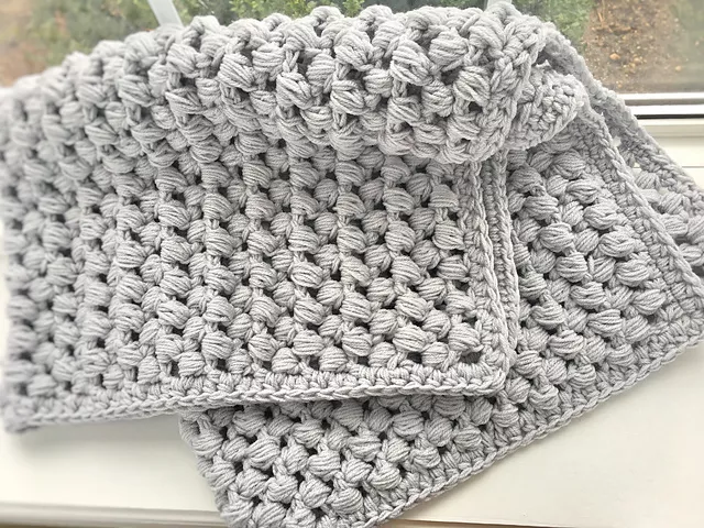 Giant Puff Stitch Crochet Baby Blanket Free Pattern