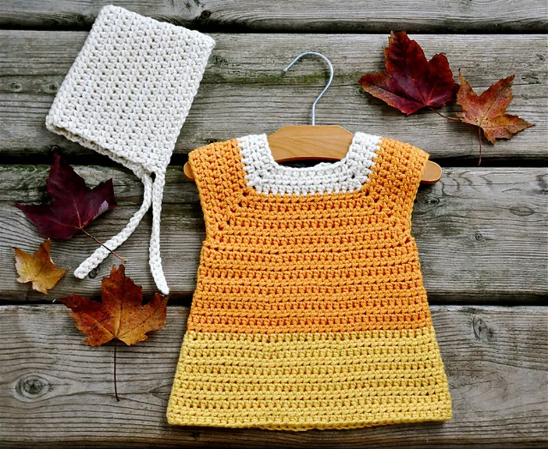 Candy Corn Crochet Dress Free Pattern