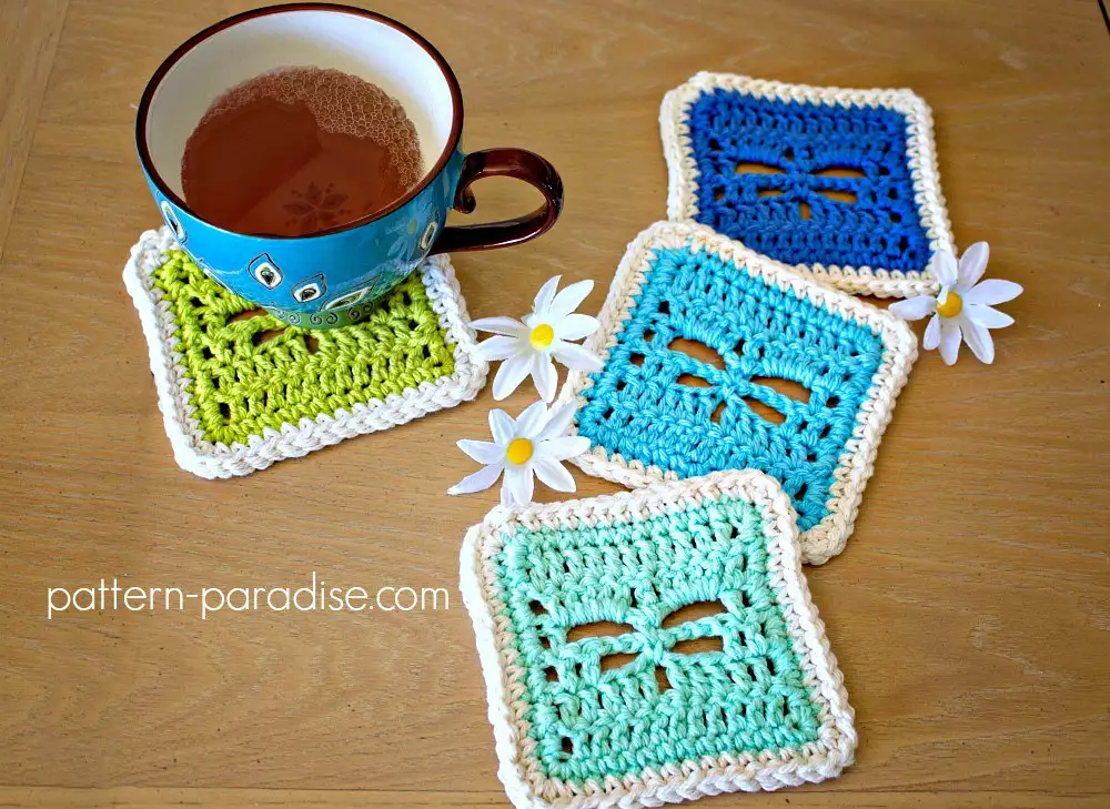 Dragonfly Crochet Coasters