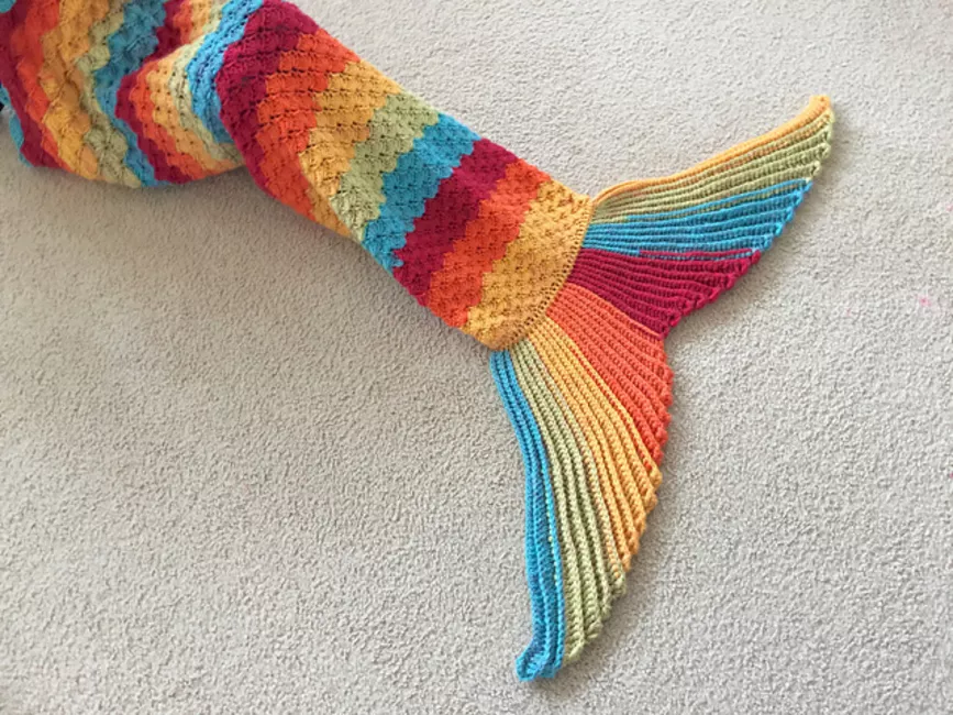Rainbow Mermaid Tail Blanket / Scarf