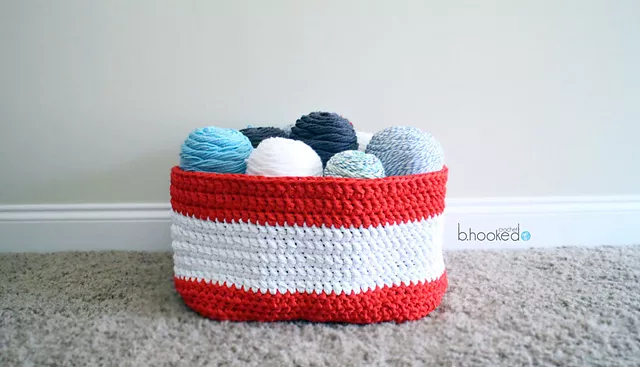 Yarn Stash Basket Free Crochet Pattern