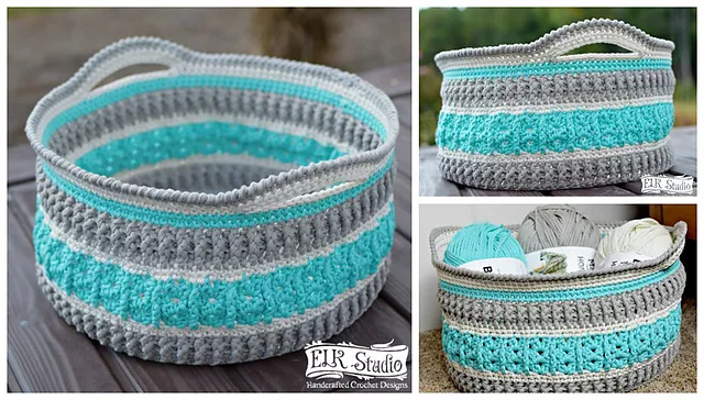 Textured Crochet Basket Free Pattern