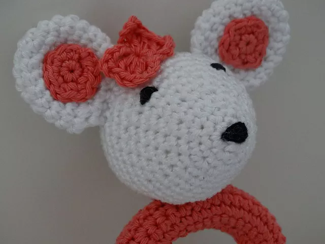 Crochet Mouse Baby Rattle Free Pattern