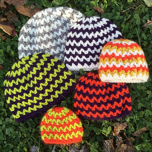 Chevron Crochet Preemie / Baby Hat
