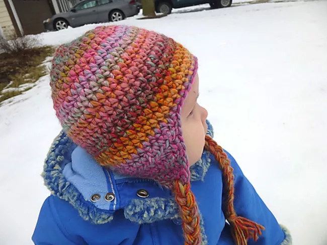 Seamless Earflap Hat Free Crochet Pattern