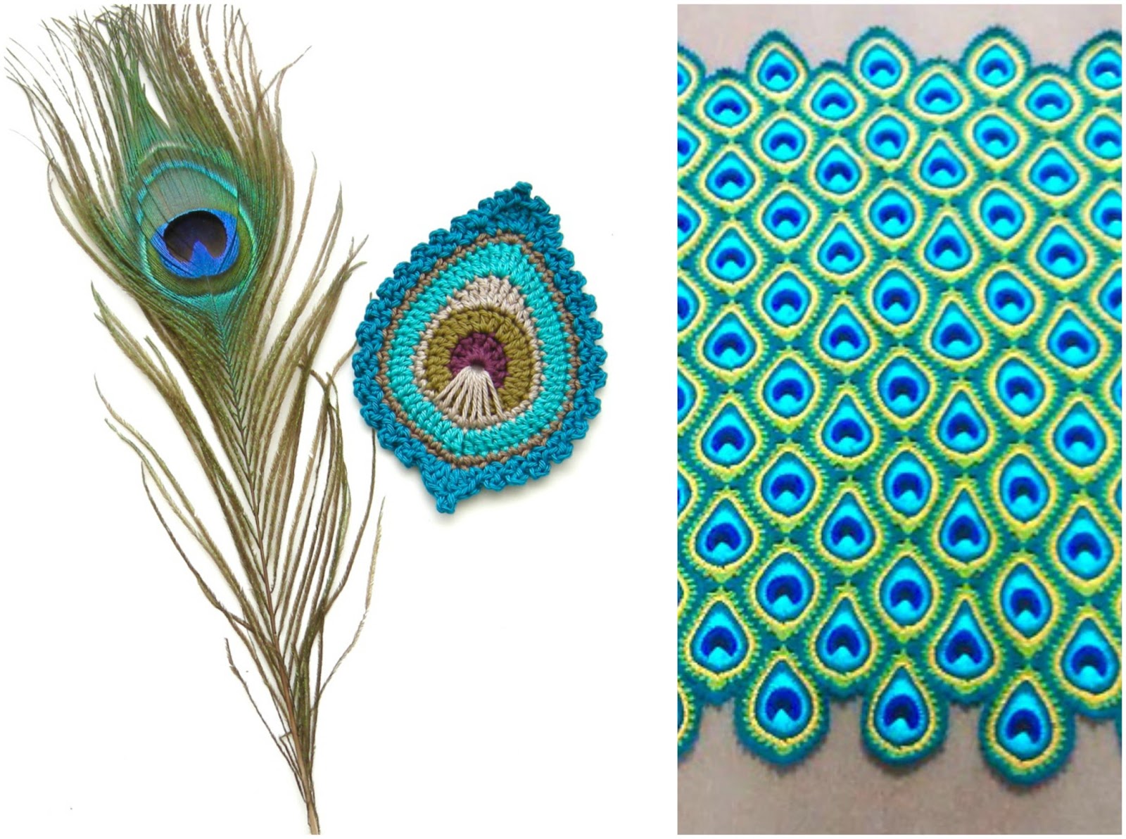 Crochet peacock feather pattern