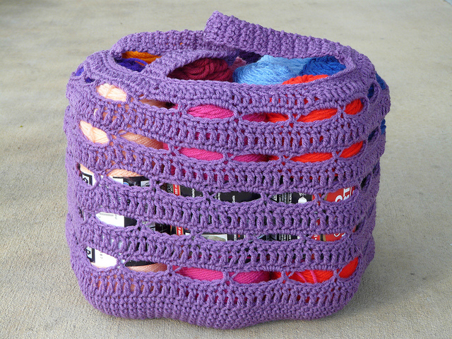 Crochet stash basket
