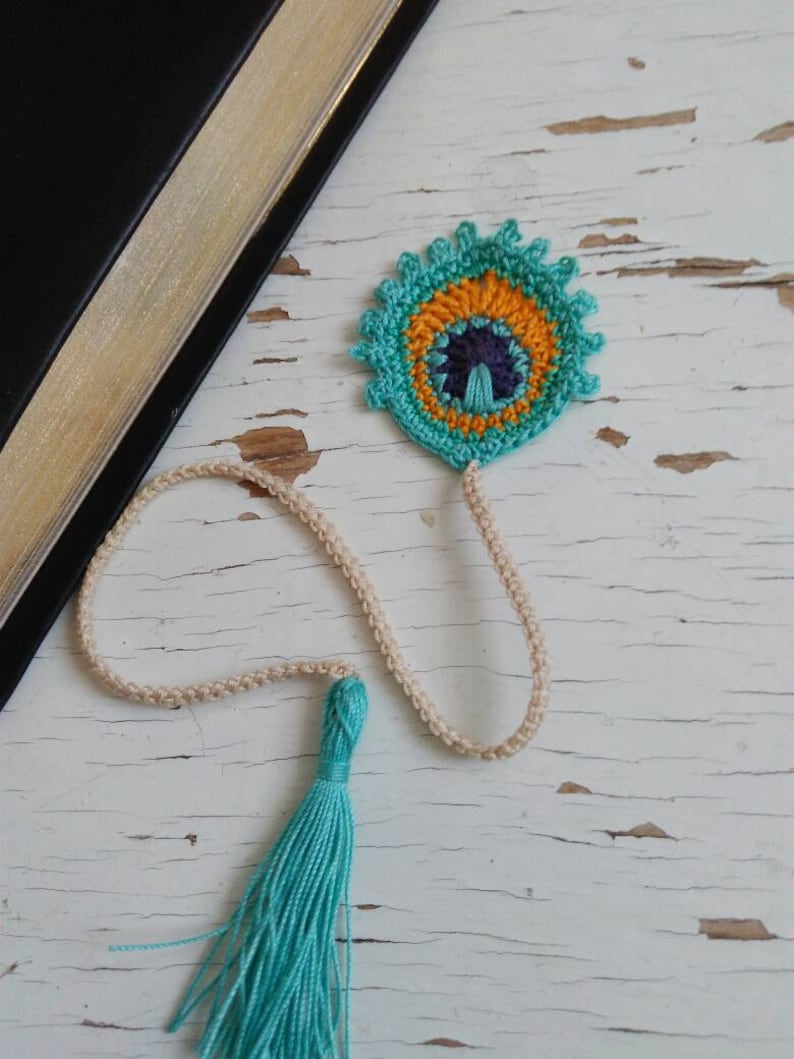 Peacock feather bookmark