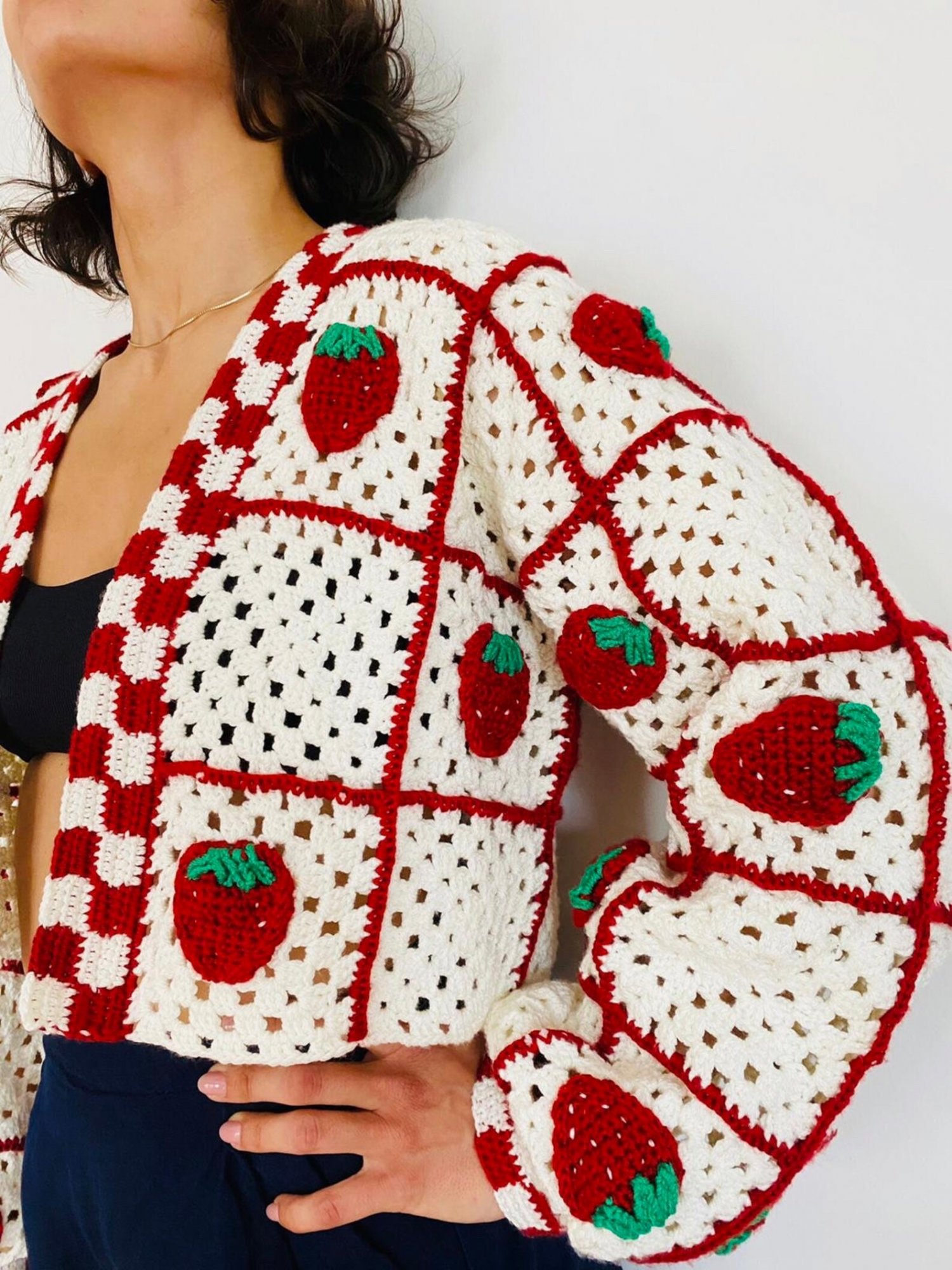 Strawberry crochet cardigan