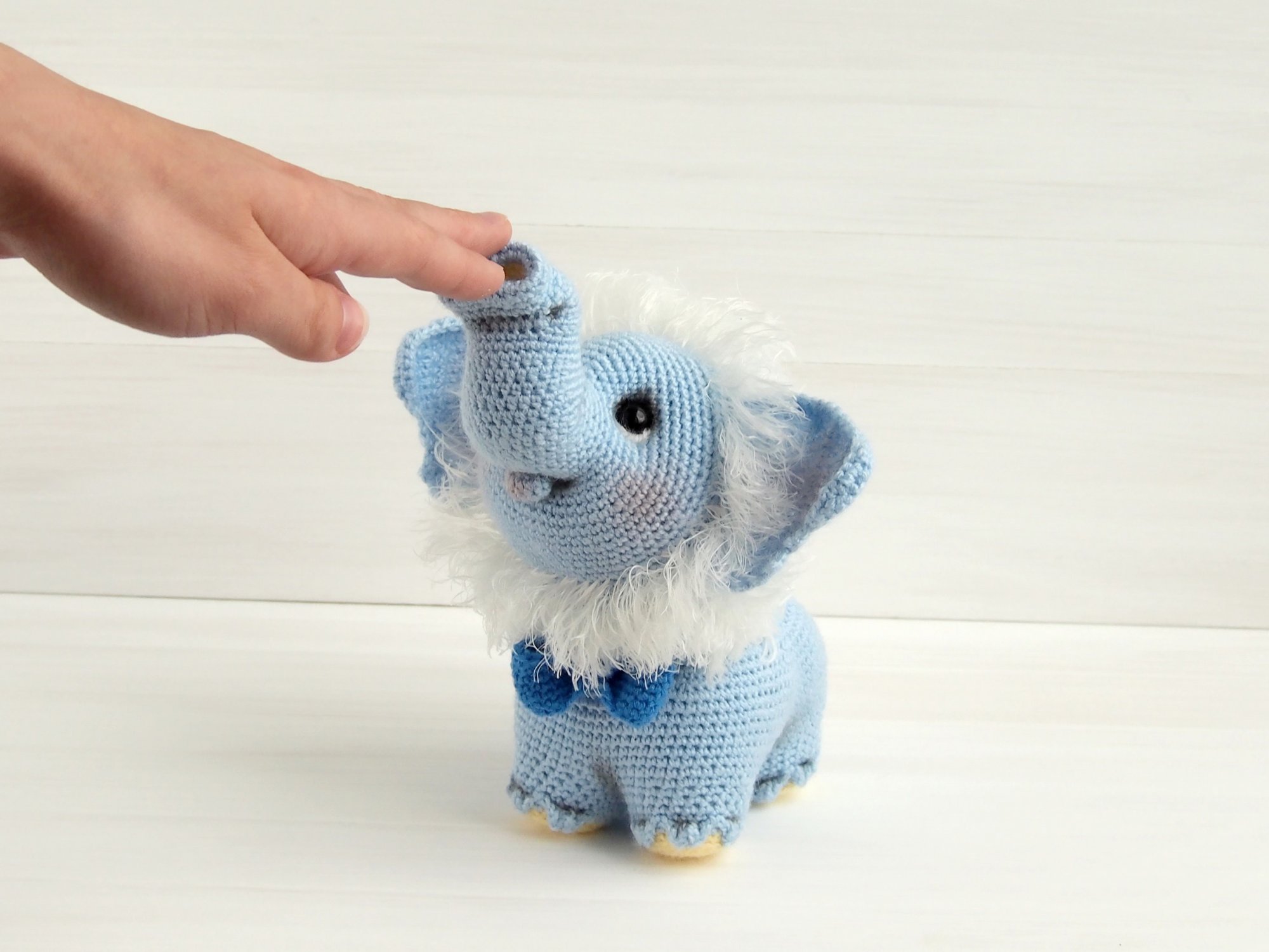 Blue elephant crochet