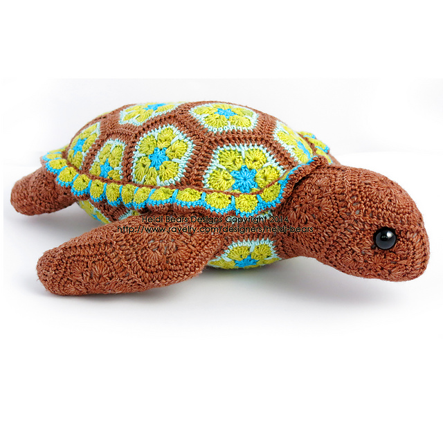 African flower crochet turtle