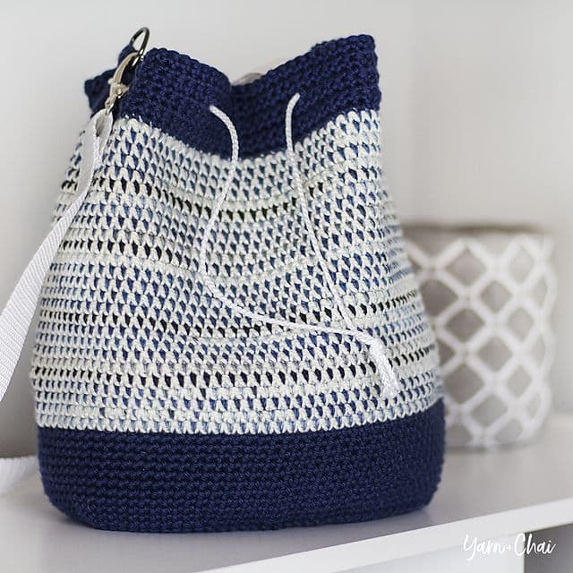 Mosaic bucket bag crochet pattern