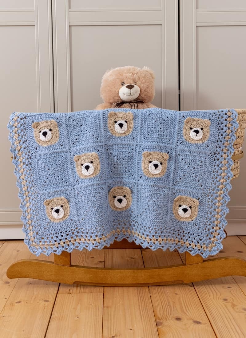 Teddy bear blanket crochet pattern free