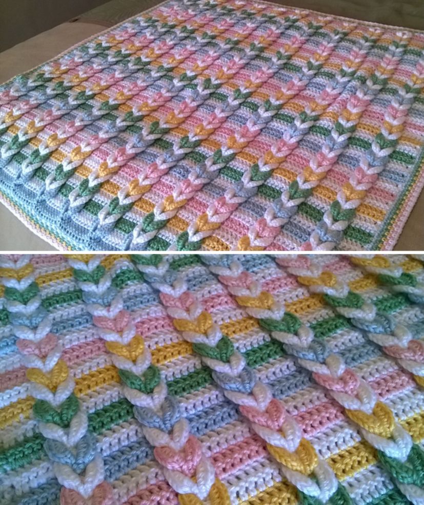 Pulled taffy blanket pattern