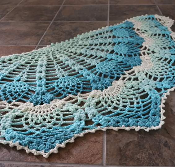 Pineapple Peacock Shawl Free Pattern Weave Crochet
