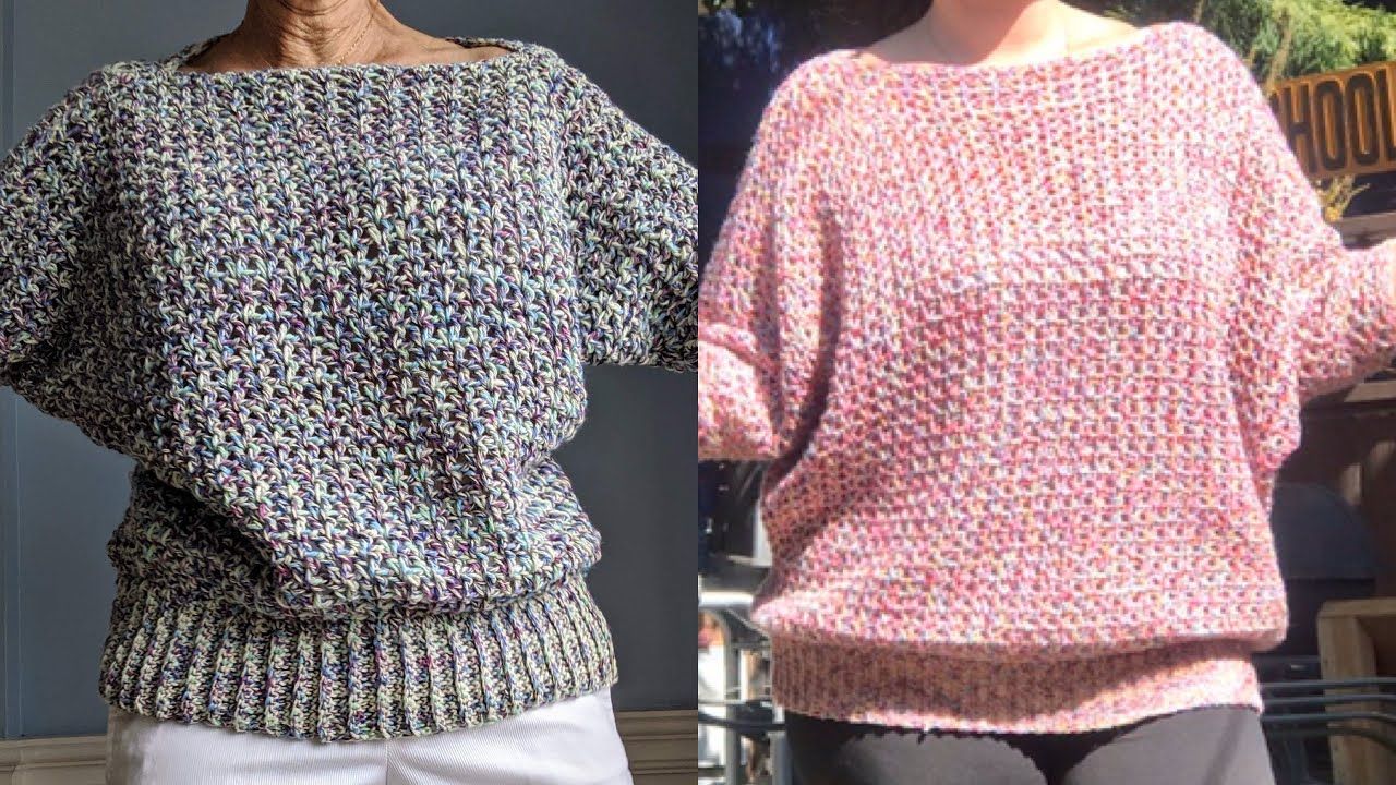 Crochet batwing sweater pattern