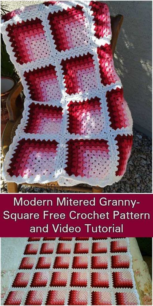 Mitered granny square free pattern