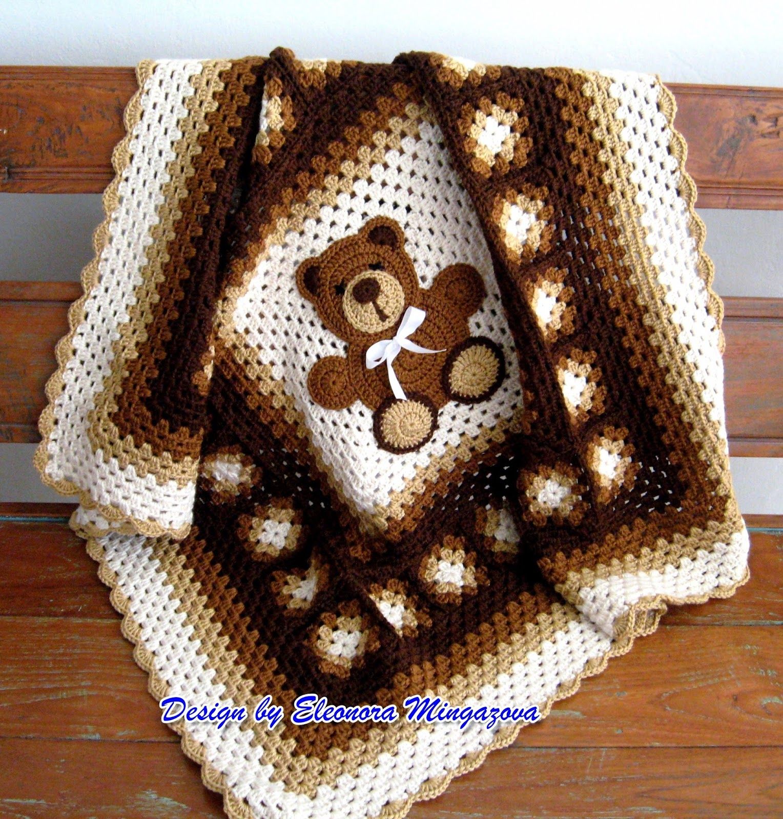 Crochet teddy bear blanket