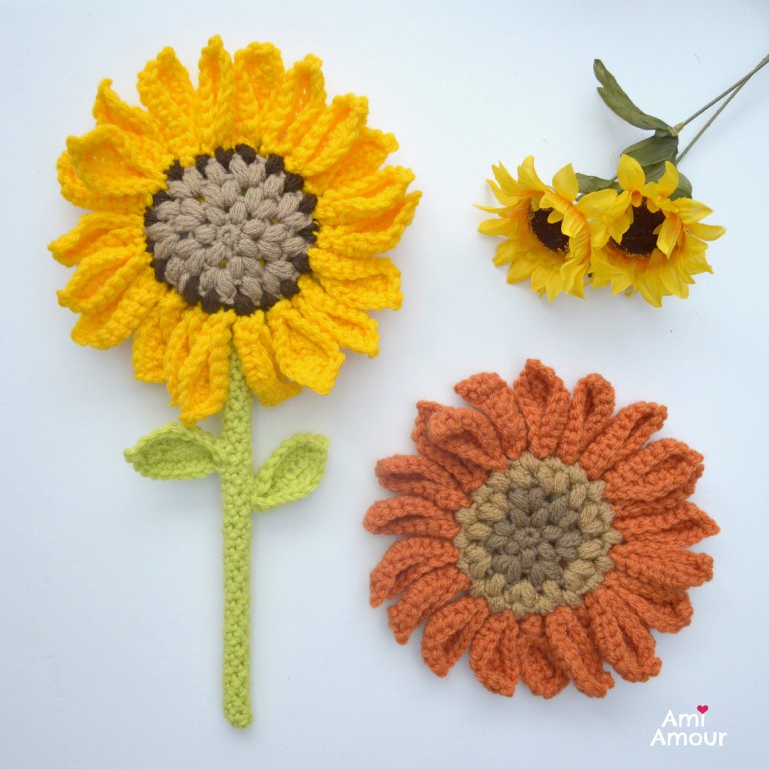 Sunflower free crochet pattern