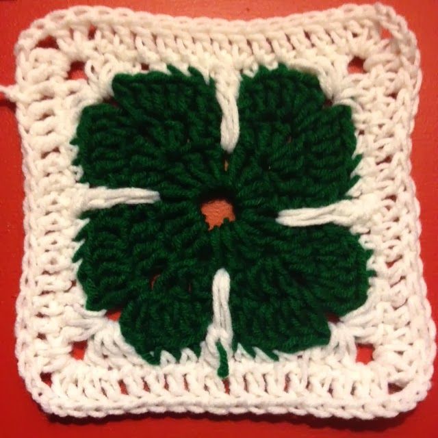 Crochet shamrock granny square