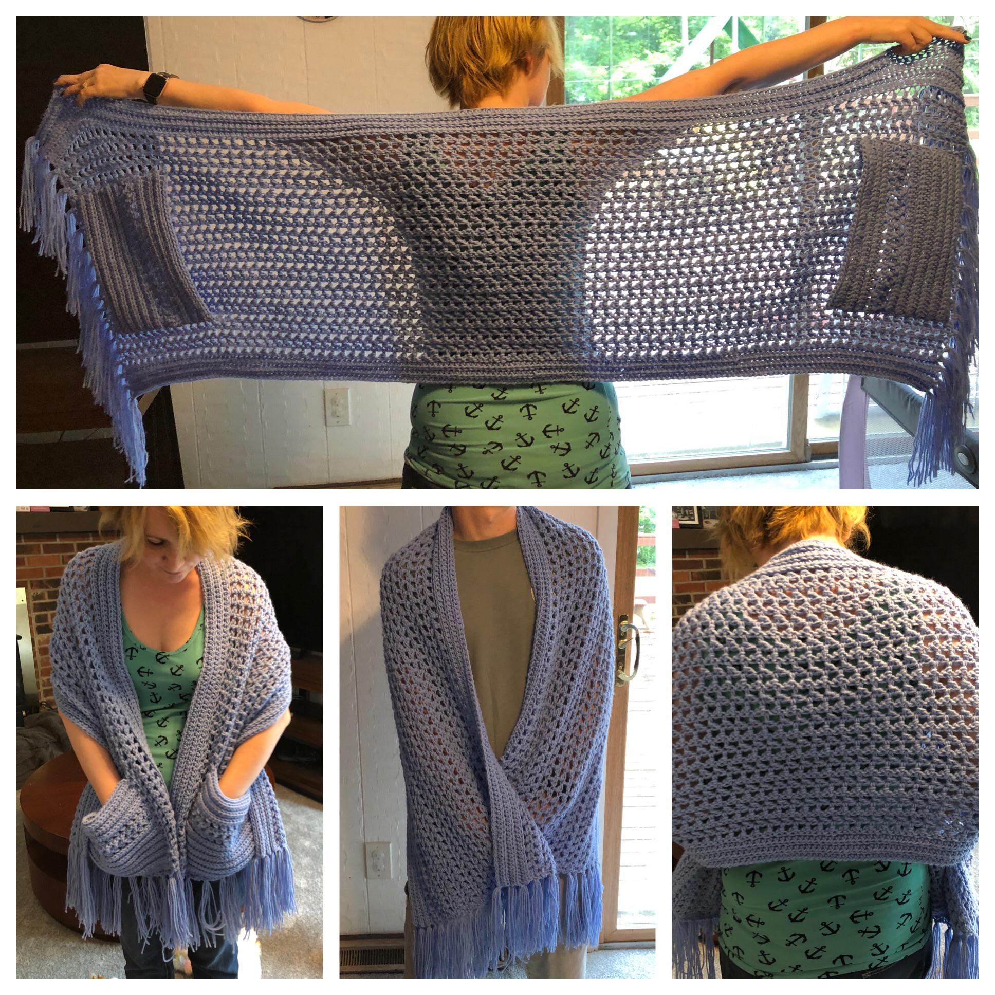 Perfect pockets shawl free pattern » Weave Crochet