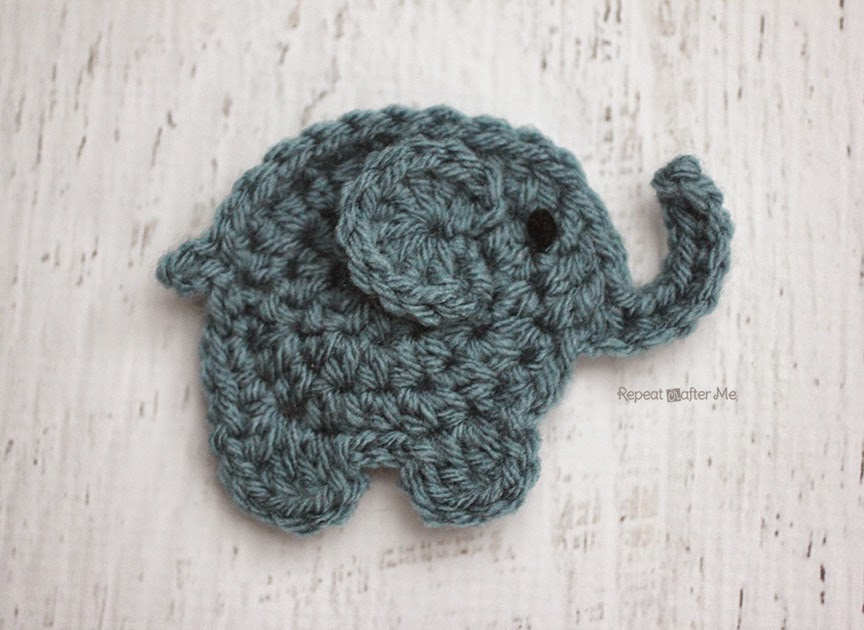 Flat elephant crochet pattern