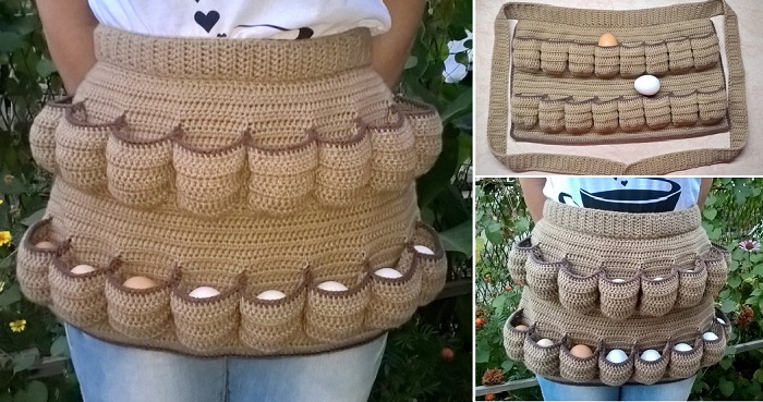 Free crochet egg apron pattern