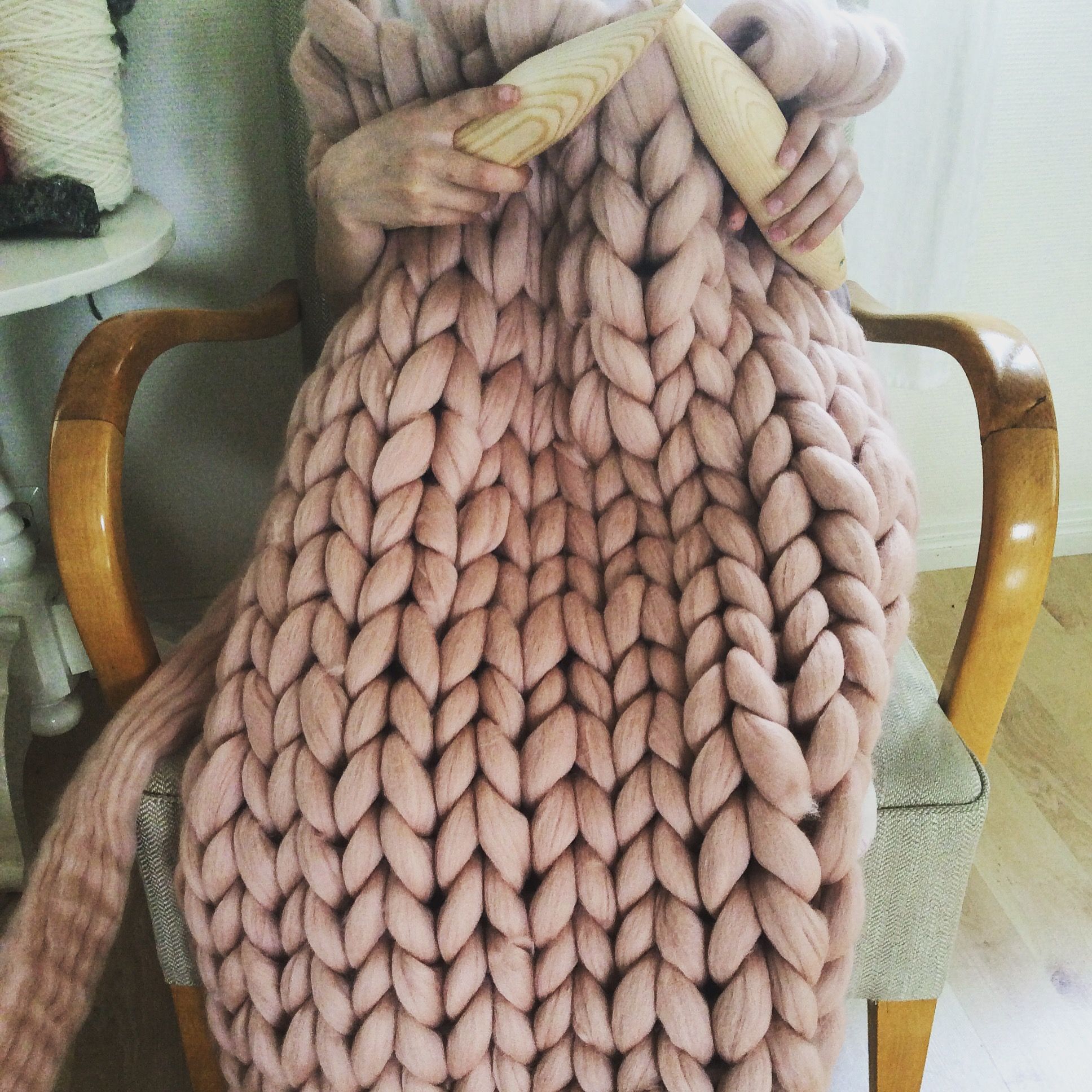 Fat knitted blanket