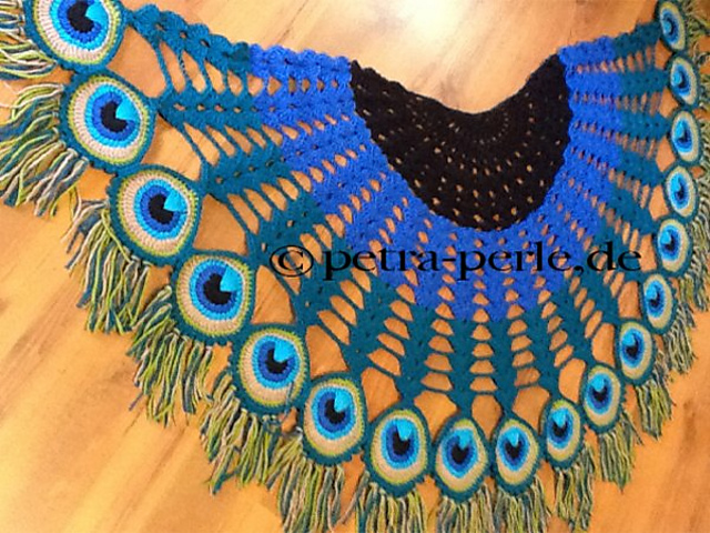 Crochet peacock shawl pattern