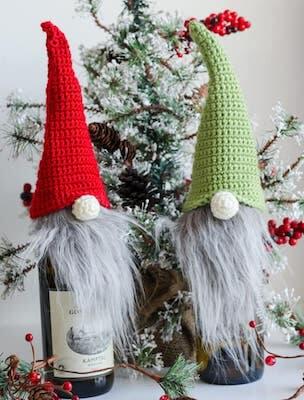 Gnome Wine Bottle Topper Crochet Pattern By Nana’s Crafty Home