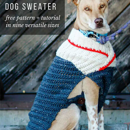 Easy Free Crochet Dog Sweater Pattern By Make and Do Crew