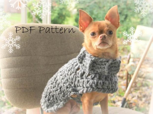 Easy Free Crochet Dog Sweater Pattern, Chunky, Cozy, Easy By Kathy Rose Designs