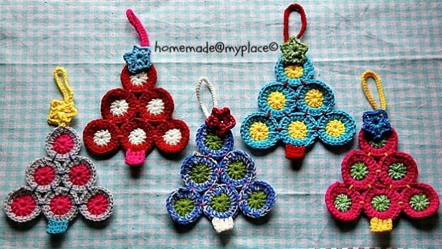 Colorful Crochet Flat Christmas Tree Pattern By Homemade@Myplace