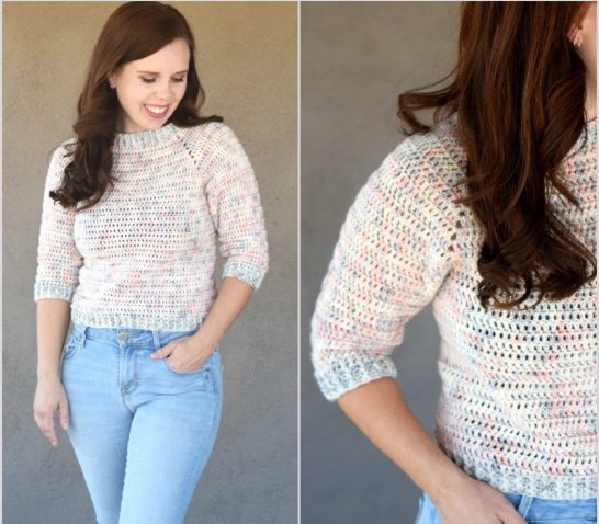 Crochet raglan sweater pattern » Weave Crochet