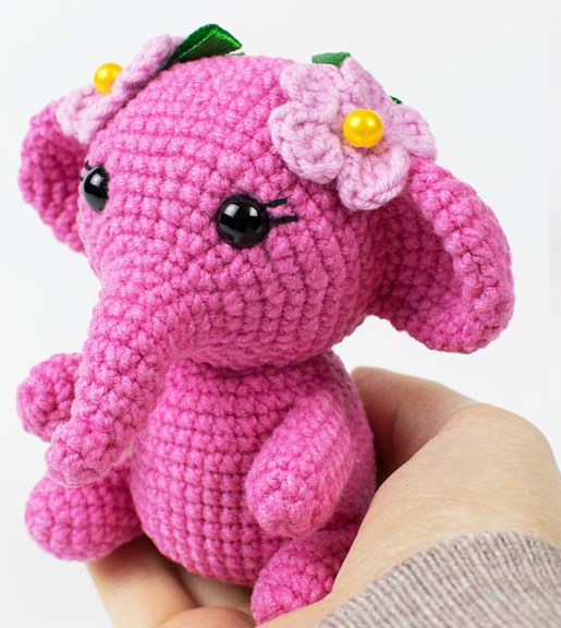 Crochet pink elephant