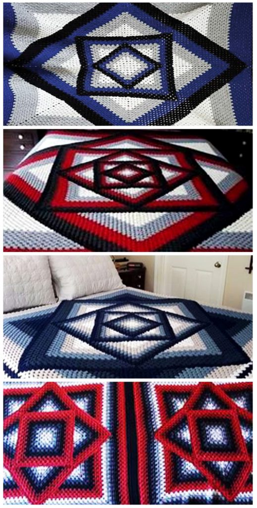 Kaleidoscope crochet granny blanket