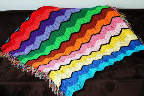 Rainbow ripple afghan pattern