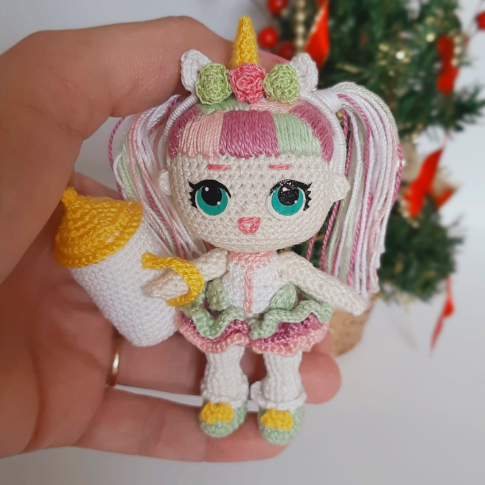 Crochet unicorn doll pattern