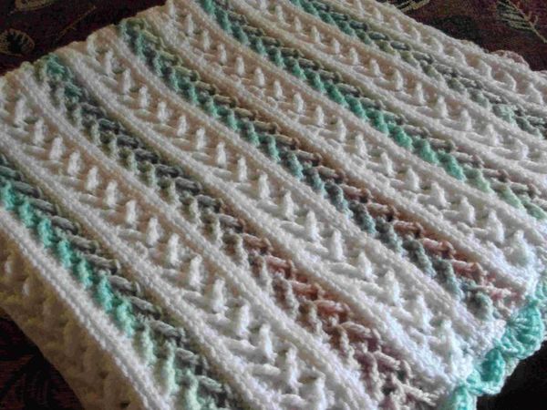 Arrow stitch crochet afghan