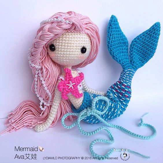 Crochet mermaid doll pattern free