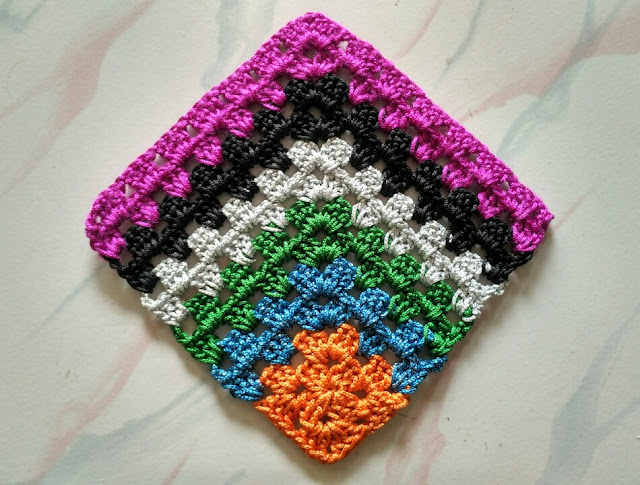 Mitered granny square crochet pattern