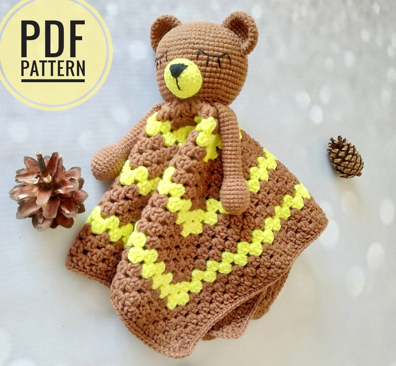 Bear lovey crochet pattern free