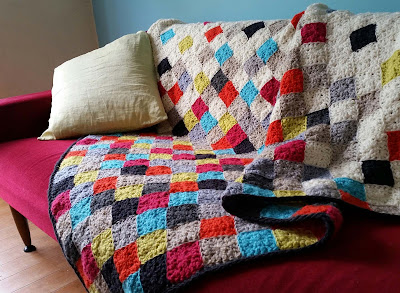 Modern granny square blanket