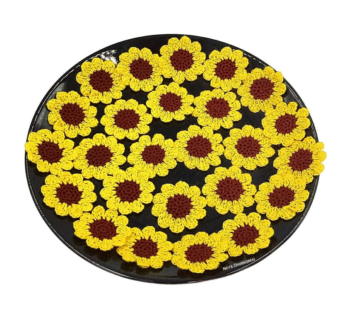 Crochet sunflower petals
